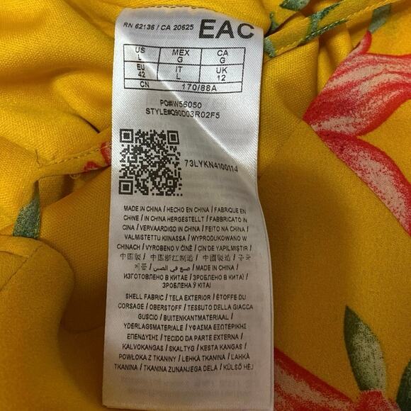 Guess Yellow Floral Sleeveless Cami Camisole Tank Skort Skirt Romper Shorts L - Picture 7 of 7